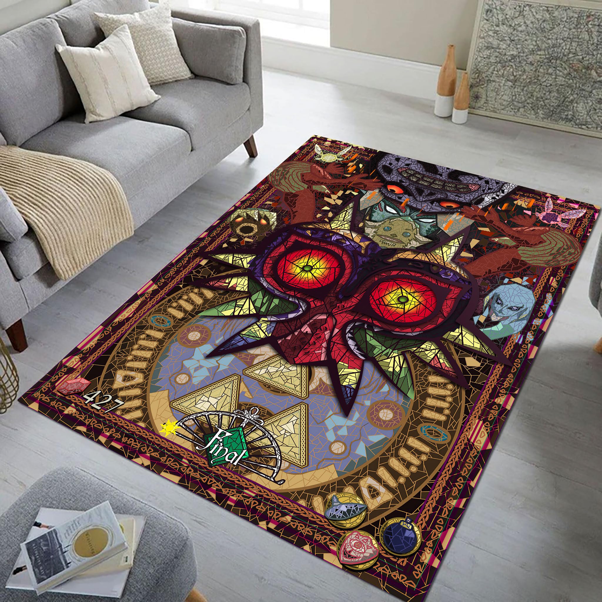 SHOUSE Legend of Zelda Rug, Gaming Carpet for Game Room, Kids Room Rug,Rugs for Living Room, Bedroom - Washable Rug, 8x10 Area Rugs - Home Decor Accent for Gaming Enthusiasts 2 (60 * 36 inches)