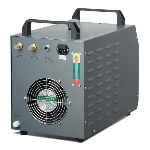 Industrial Water Chiller, CW-3000(PRO), Air-Cooled Industrial Thermolysis Type Water Chiller with 12L Water Tank Capacity 18 L/min Max Flow Rate, for 40W-80W CO2 Laser Engraving & Cutting Machines