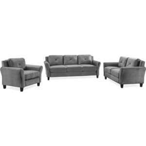 generic mr bedroom gray living room furniture set, 3 piece sofa set, comfortable, grey