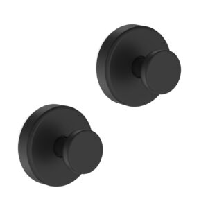 bntuk suction cup hooks for shower, towel hooks for bathroom window glass, bath robe looafh hook for hanging - 2 pack, black