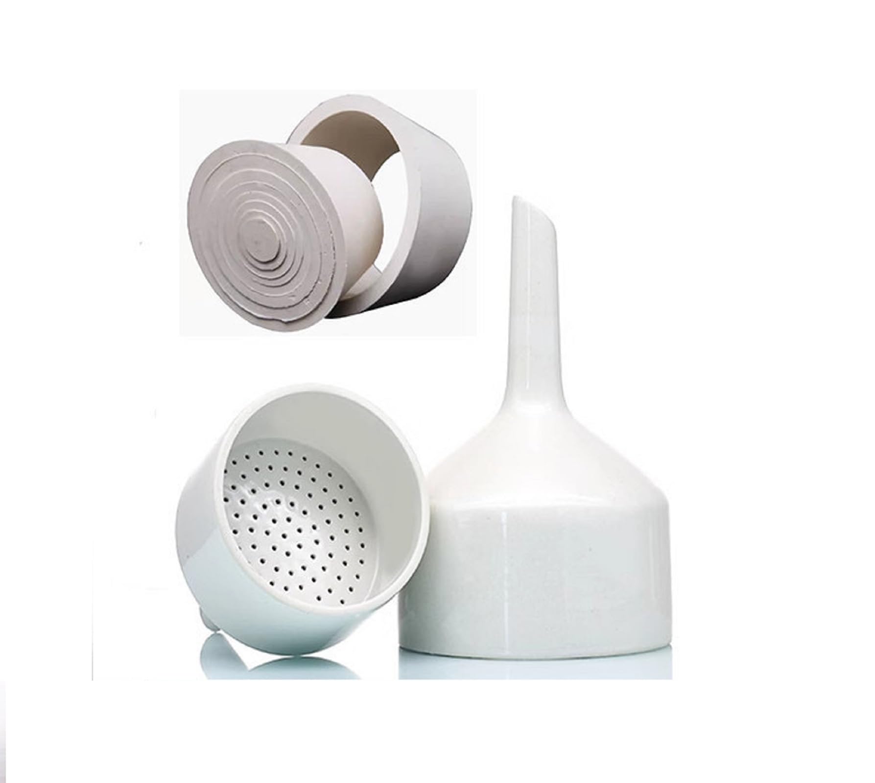 Laboratory Buchner Ceramic Funnel 60/80/100/120/ 150mm(150mm) with Funnel Holder 9 * 1 Brinell Funnel Holder