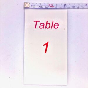 Bunco Table Number Stands with Table Numbers 1-4. Perfect for any Bunco or Casino Themed Party Party. Heavy Red Acrylic Dice Table Number Stands with Premium Gloss Finish. Bunco Supplies.