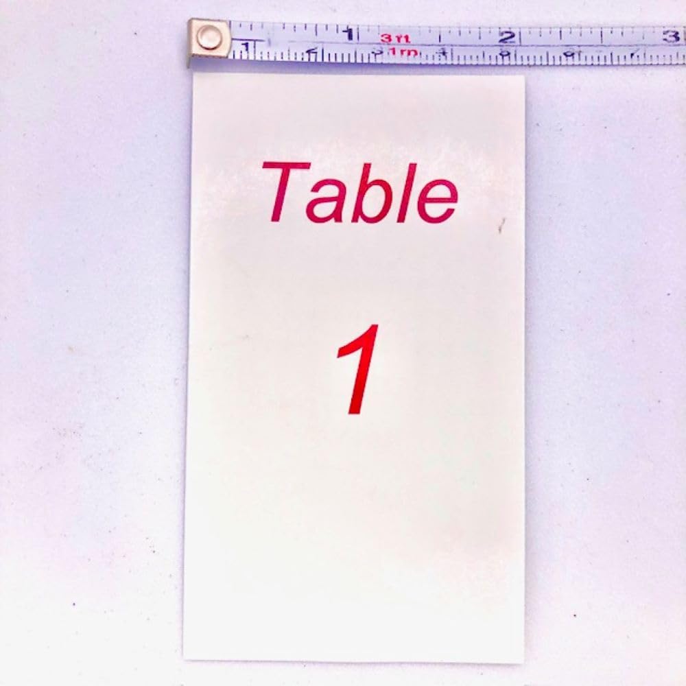 Bunco Table Number Stands with Table Numbers 1-4. Perfect for any Bunco or Casino Themed Party Party. Heavy Red Acrylic Dice Table Number Stands with Premium Gloss Finish. Bunco Supplies.