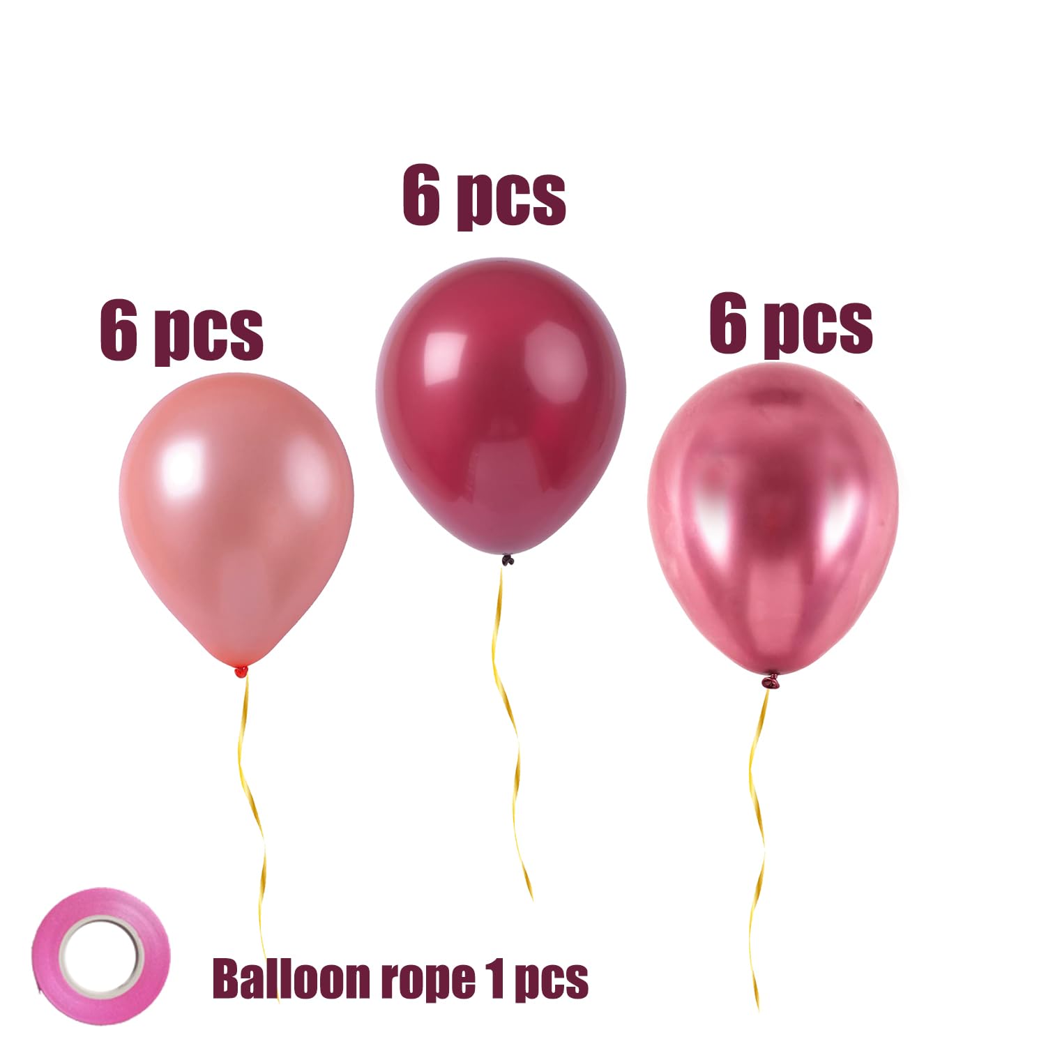 Bride Balloons Burgundy Rose Gold Giant Helium Foil Balloons, 32 inches (Burgundy)