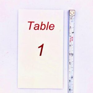 Bunco Table Number Stands with Table Numbers 1-4. Perfect for any Bunco or Casino Themed Party Party. Heavy Red Acrylic Dice Table Number Stands with Premium Gloss Finish. Bunco Supplies.