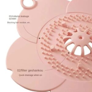 Bathtub Drain Cover Tub Stopper,Silicone Floor Drain Cover for Bathroom,Flower Shape Drain Hair Catcher Strainer,Kitchen Sink Drain Stoppers,Anti-Odor Shower Drain Stopper