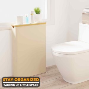 SpaceAid Extra Large Toilet Paper Storage with Lid, Hold up to 24 Regular Rolls or 18 Mega Rolls, Slim Toilet Paper Basket Holder Bin Container, Bathroom Accessories Organizer, Beige