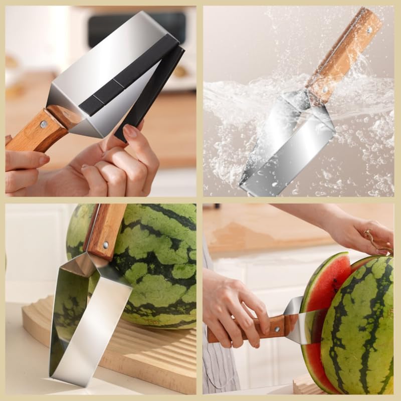 2024 Watermelon Slicer, Multi-function Fruit Slicer-Watermelon Slicer 3-in-1 Watermelon Fork Slicer Cutter Stainless Steel Watermelon Windmill Cutter Watermelon Cutting Tool Fork Slicer for Home