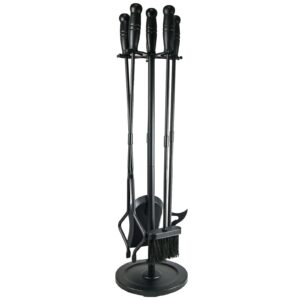 voda fireplace tools set 5 pcs 31in cast iron fireplace tools indoor fireside accessories large fire place tool set outdoor holder fire kit with poker shovel tongs brush, stand