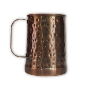 german style copper finish beer stein hammered - 100% pure heavy gauge steel beer mug 20 oz