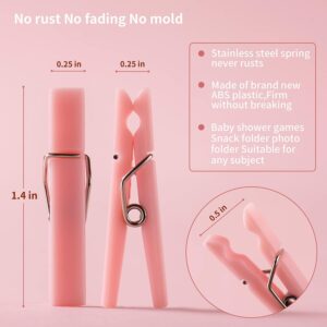 100PCS Baby Shower Clothespin Games Mini Pink Clothes Pins 1.4 inch for Party Decorations(Pink)