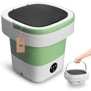 portable washing machine, mini 13l foldable washer and dryer with 3 modes deep cleaning, upgraded small collapsible laundry for travel, sutiable for underwear,baby clothes,socks or other small items