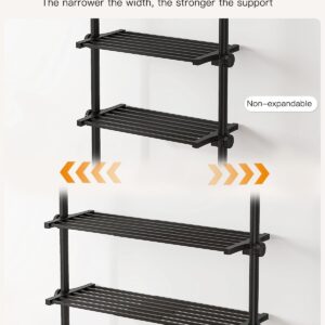 ALLZONE 5-Tier Metal Storage Shelves Organizer, Adjustable Width and Height, Shelving Units and Storage with Tension Mount, Versatile for Kitchen Shelves, Closet Shelves, Laundry Room Shelves, Black