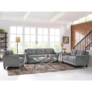 Generic Mr BedRoom Gray Living Room Furniture Set, 3 Piece Sofa Set, Comfortable, Grey