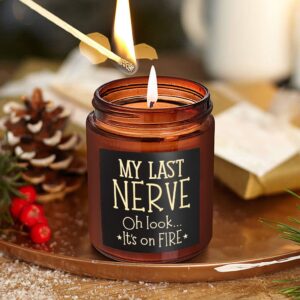 Briojoy Gifts for Boss - Boss's Last Nerve Candle - Best Boss Candle Gifts for Women Men - Relaxing Gift for Her Him - Funny Birthday Gifts for Coworker Female Boss Lady - Natural Soy Candle for Home