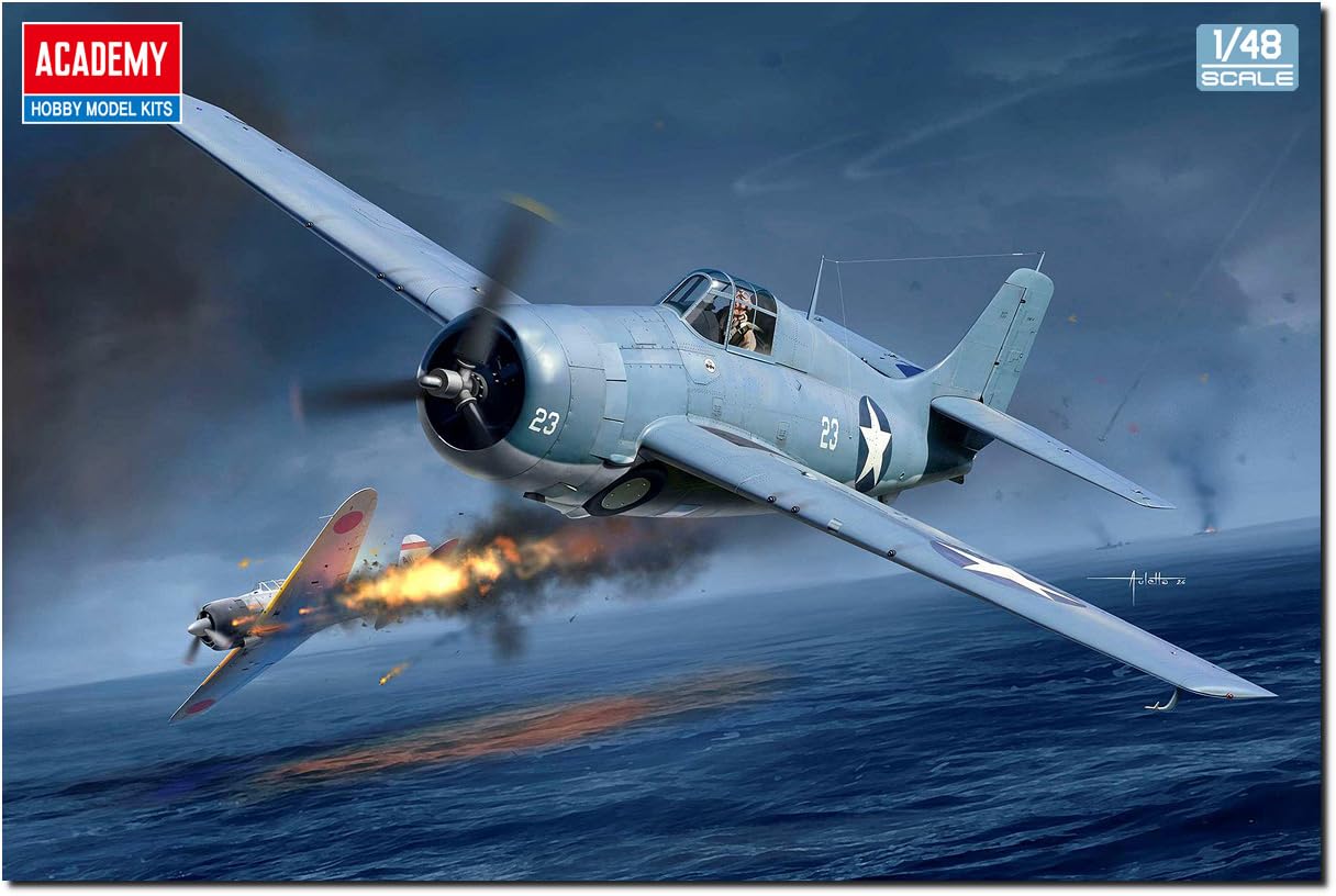 Academy 1/48 USA F4F-4 Wildcat Battle of Midway Plastic Model 12355 (Airplane)