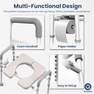 Raised Toilet Seat with Handles - Adjustable Elevated Toilet Seat Riser, 400 lbs Toilet Seat Riser for Seniors, Handicap and Disabled, FSA/HSA Eligible, Fit Any Toilet