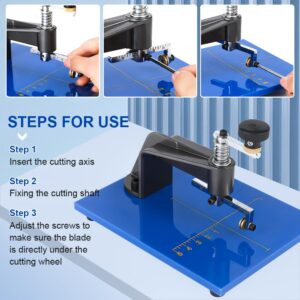 Glass Circular Cutting Tool, 3 Carbide Cutting Wheels, 0.39-3.93'' Lens Circular Cutting Tool for Stained Glass, Mosaics, DIY Projects