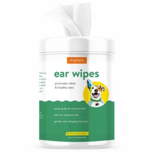 ear wipes for dogs and pets | 160 count convenient ear cleaning wipes | non-stinging, gentle wipes to remove dirt and build-up | promotes clean and healthy ears