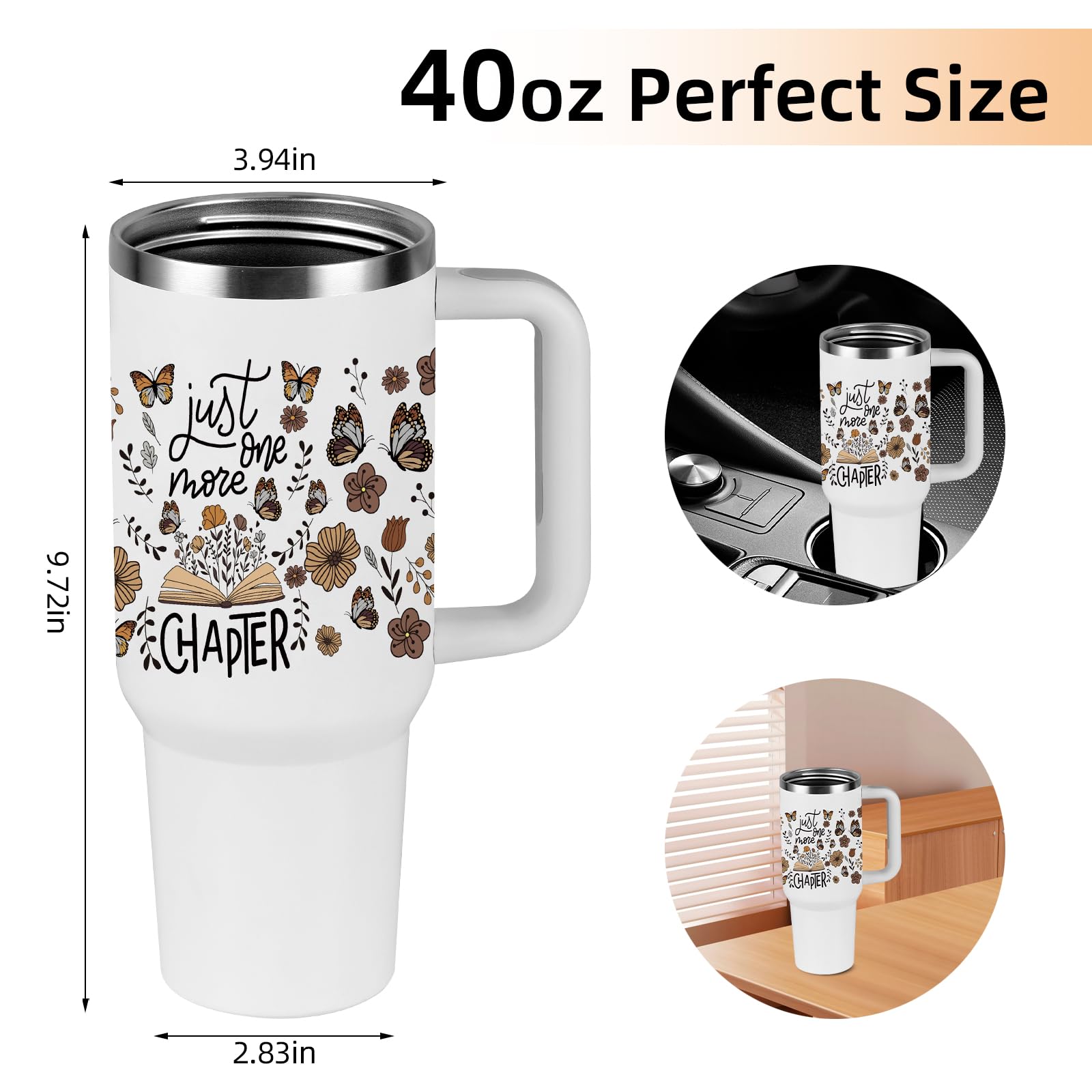 shoprotik Gifts for Book Lovers, Cool Bookish Merch & Gifts for Book Lovers, Women Readers, Book Tumbler/Mug, Club Accessories(Just One More Chapter Cup)