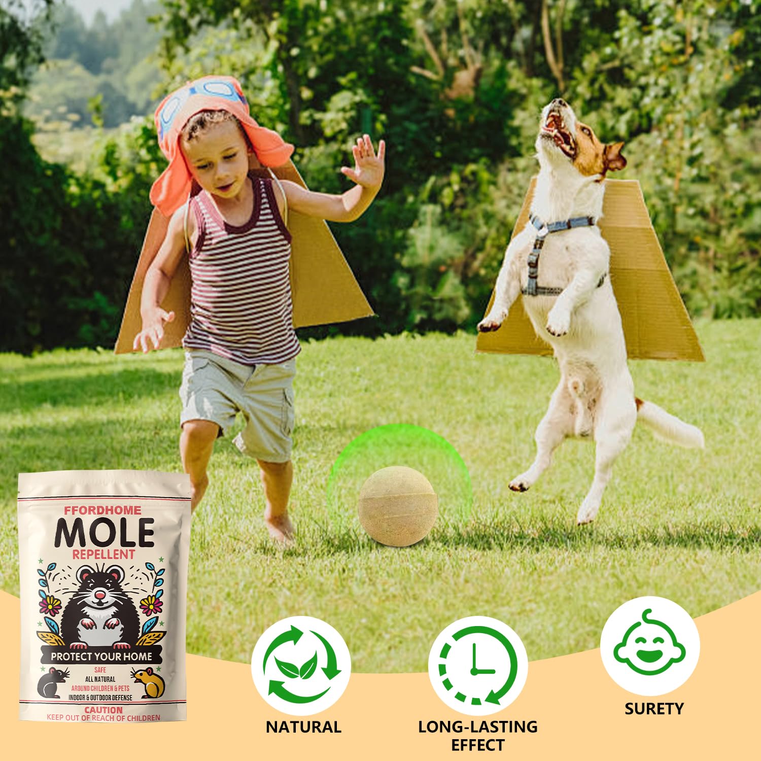 Mole Repellent,Gopher Repellent,Vole Repellent,Mole Repellent for lawns,Mole Trap, Mole Control, Keeps Moles and Voles Out of Gardens,(8balls)