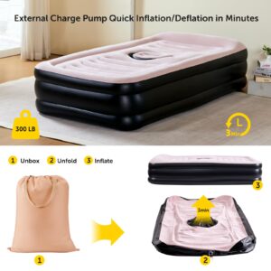 Neoflavie New Upgraded BBL Bed with Hole-Inflatable BBL Bed After Surgery,Brazilian Butt Lift Surgery Recovery Mattress with Carrying Bag & Air Pump,Waterproof Plant Velvet Touch for Relax Sleep-Pink