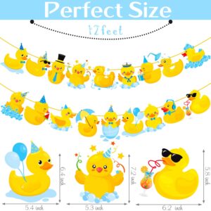 Duck Party Banners 2Pcs Rubber Duck Party Decorations Duck Birthday Party Decorations Duck Cutout Banners for Yellow Rubber Duck Baby Shower Party Supplies