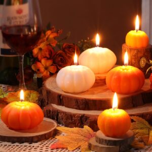 6 pcs fall pumpkin candles thanksgiving pumpkin shaped candle decor halloween home decoration scented candles handmade wax candle for bedroom bathroom party