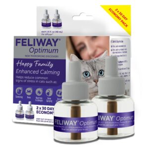 feliway optimum, enhanced calming pheromone 30-day refill – 2 pack