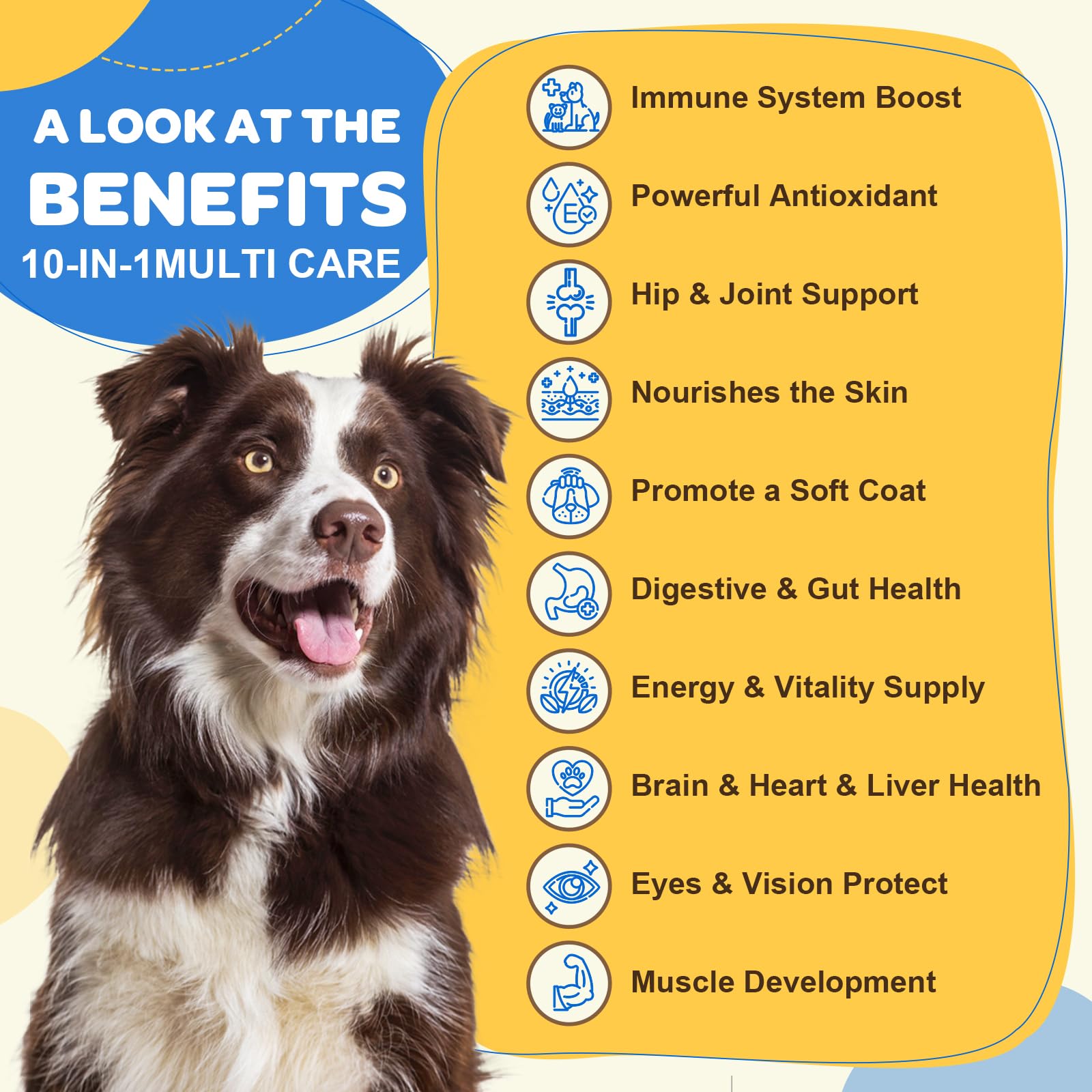 Dog Multivitamin with Probiotics - Dog Vitamins and Supplements - Multivitamin for Dogs with Glucosamine, Omega 3 and Probiotics for Dogs Digestive Health, Immunity, Joint, Hip, Skin and Coat