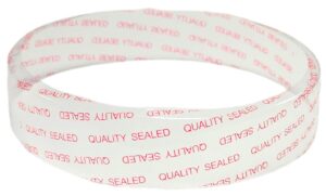 pactogo clear with red safety print shrink bands - fits round plastic soup/deli containers sizes 8-32 ounces (pack of 250)