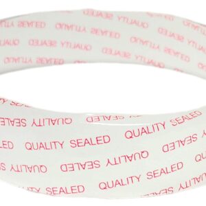 PACTOGO Clear with Red Safety Print Shrink Bands - Fits Round Plastic Soup/Deli Containers Sizes 8-32 Ounces (Pack of 250)