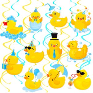 rubber duck hanging swirls 20pcs duck birthday party hanging decorations rubber duck ceiling swirls duck party streamers for duck themed baby shower birthday party supplies