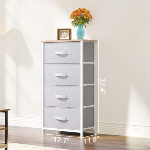 DWVO 4 Drawers Dresser, Dresser for Bedroom, Fabric Storage Tower, Chest of Drawers, Organizer Unit for Closets, Living Room