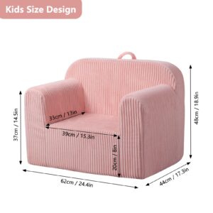 Getifun Foam Kids Sofa, Kids Armchair with Carrying Handle, Comfy Toddler Sofa Couch,Soft Toddler Armchair for Boys and Girls (Pink)