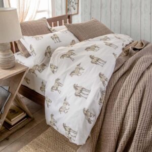 Rod's – Easy Rider Horse (Duvet Cover Set) - Western – Tan Brown White - 3 Piece King Duvet Set - Duvet (106x94) - 2 King Shams (20x36) - Cotton