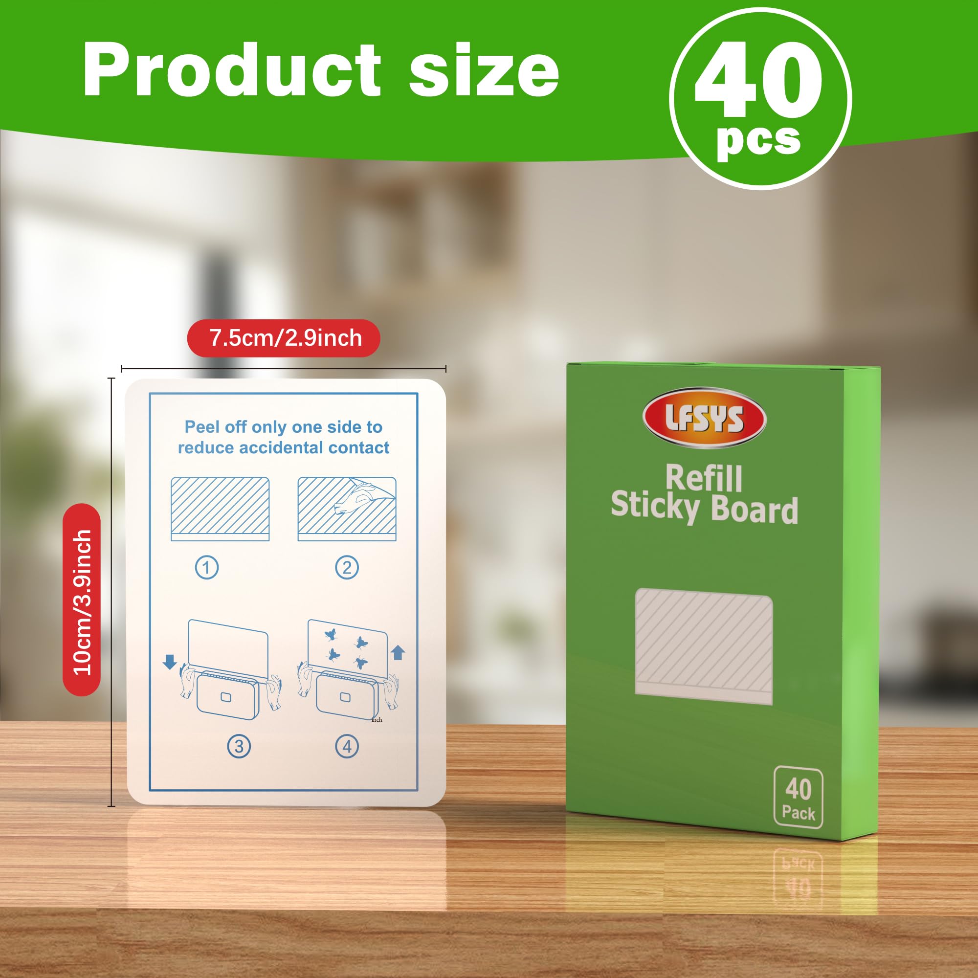 40 Packs Refill Card for Cube UV Light Fly Trap, Sticky Board Refills for LFSYS Plug-in Fly Trap