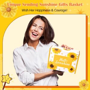 Gifts for Women, Self Care Package for Women Crochet Sunflower Gift Baskets for Women Birthday, Mothers Day Gifts Unique Sending Sunshine Gifts