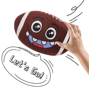 quick horse talking football plush pillow 8.6" sports balls toy interactive stuffed football throw shaped pillow football stuffy plushie with music and sound for kids toddlers