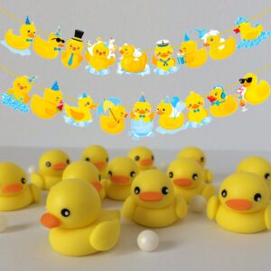 Duck Party Banners 2Pcs Rubber Duck Party Decorations Duck Birthday Party Decorations Duck Cutout Banners for Yellow Rubber Duck Baby Shower Party Supplies