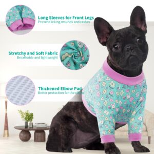 QBLEEV Dog Recovery Suit for Front Legs, Dog Recovery Sleeve to Prevent Licking, Dog Body Suits After Surgery Front Legs for Wounds, Dog Elbow Protector Dog Cone Collar Alternatives, French Bulldog M