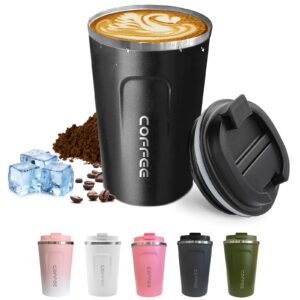 travel coffee mugs spill-proof and leak-proof, reusable coffee cups with lids, stainless steel vacuum thermos coffee tumblers,thermal insulation cups for men and women hot & cold drinks