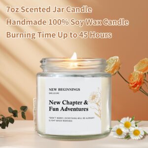 New Chapter Gifts, New Beginnings Gifts for Women, Congratulation Gifts for Women, New Job Gifts for Women - Lavender Scented Candle, Break Up, New Job, Engaged, Bracelet & Greeting Card Gifts Set