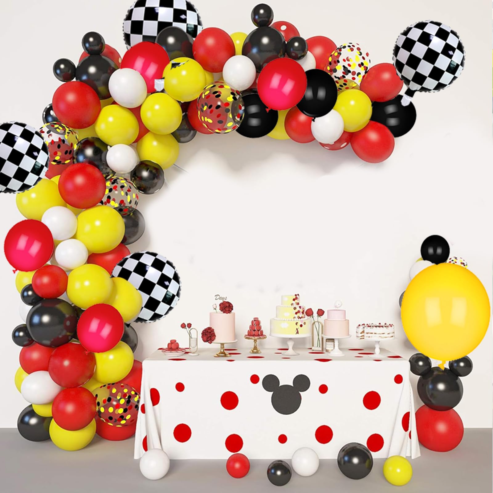 Lnkdeya Race Car Balloons Party Supplies - Racing Cars Theme Birthday Party Decorations Garland Arch for Boys Cars Party Baby Shower