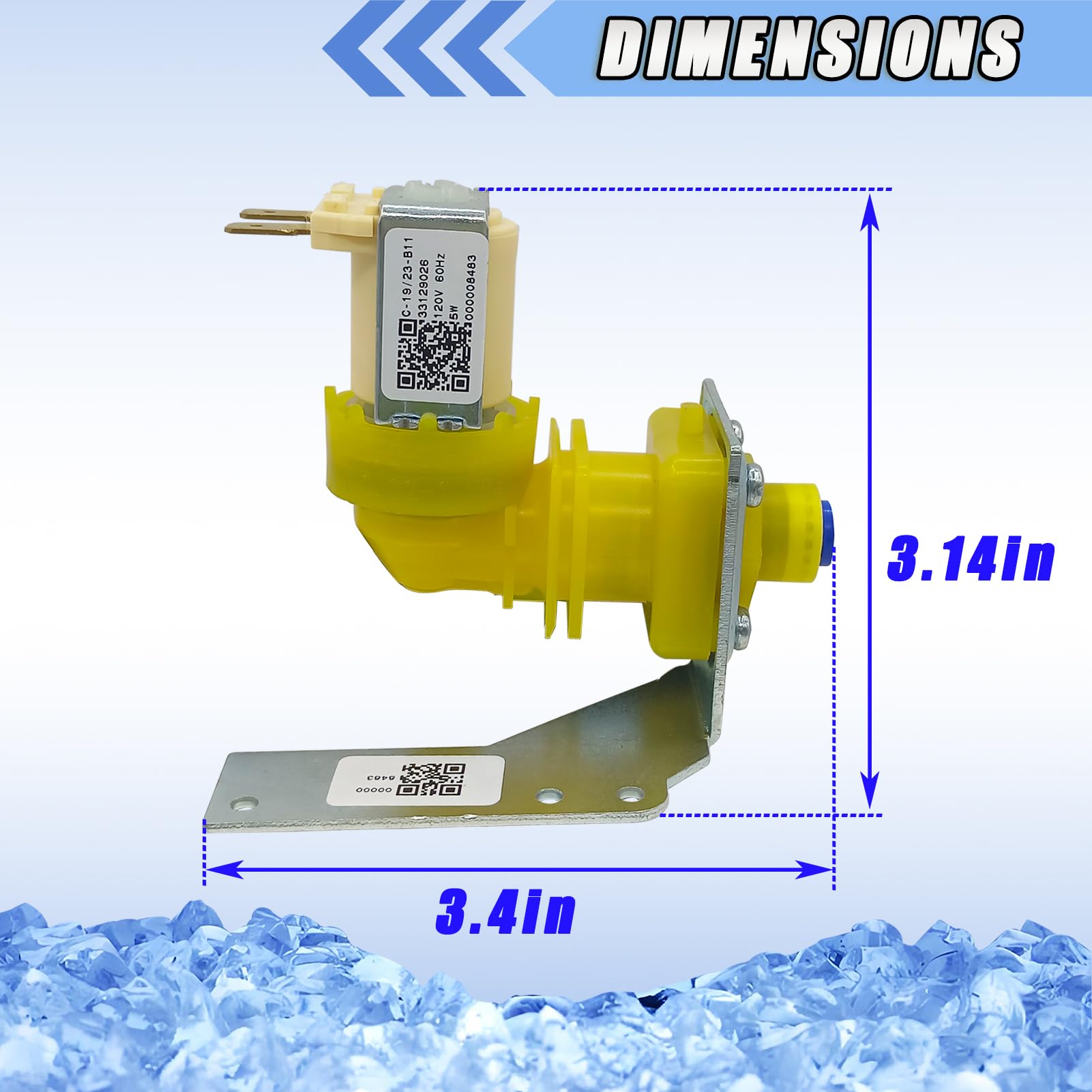 2 Pack 000009120 000008487 Water Inlet Valve Assembly Compatible with IH9120 Manitowoc Ice machines, 120V 60Hz 5W,