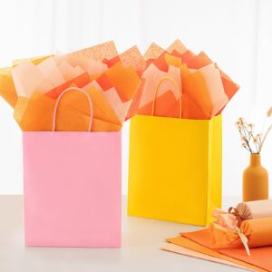 Simetufy Orange Tissue Paper for Gift Bags, 75 Sheets 14 x 20 Inches Orange Wrapping Paper for Packaging, Tissue Paper Bulk for Fall, Halloween, Thanksgiving, Birthday, Holiday Decor and DIY Crafts