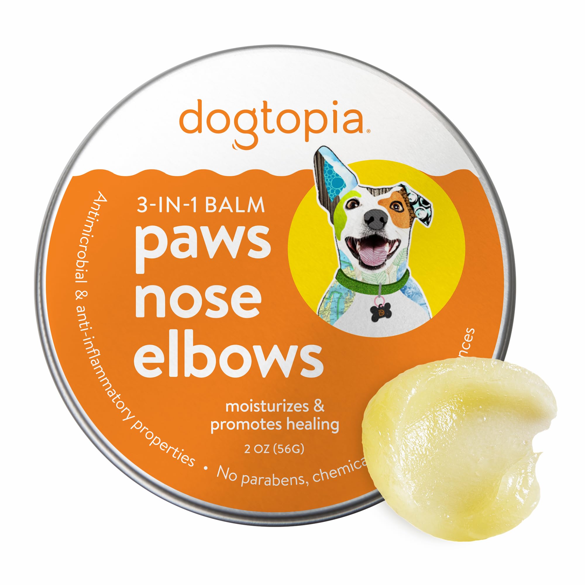 Dogtopia 3-in-1 Balm for Pets | 2oz Nourishing Balm for Dry, Cracked Skin in Dogs | Protective Balm Moisturizes and Heals Pets’ Paws, Noses, and Elbows