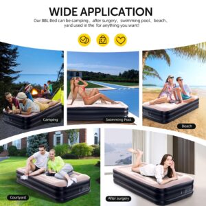 Neoflavie New Upgraded BBL Bed with Hole-Inflatable BBL Bed After Surgery,Brazilian Butt Lift Surgery Recovery Mattress with Carrying Bag & Air Pump,Waterproof Plant Velvet Touch for Relax Sleep-Pink