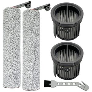 brush rollers and filters replacement compatible with dreame h14 vacuum cleaner- 2 brush rollers + 2 vacuum filters + 1 cleaning tool