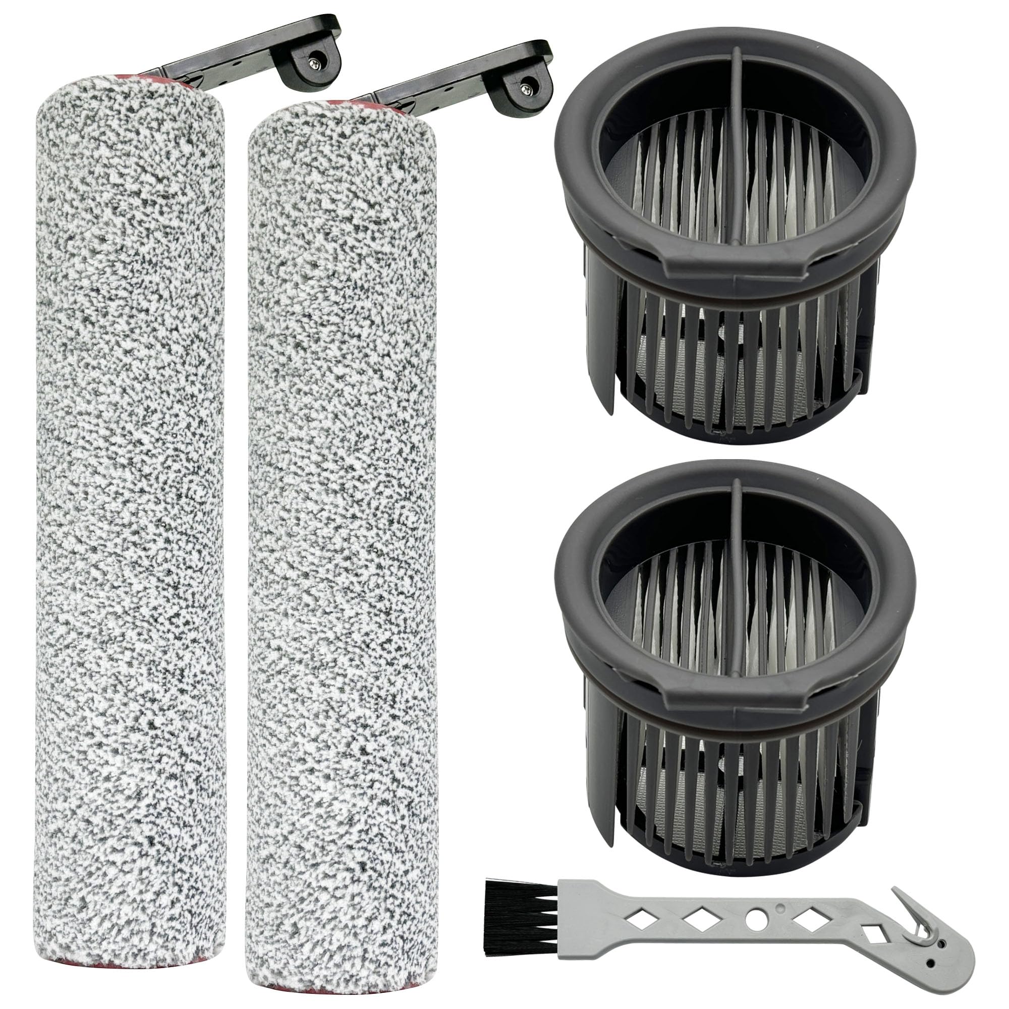 Brush Rollers and Filters Replacement Compatible with Dreame H14 Vacuum Cleaner- 2 Brush Rollers + 2 Vacuum Filters + 1 Cleaning Tool